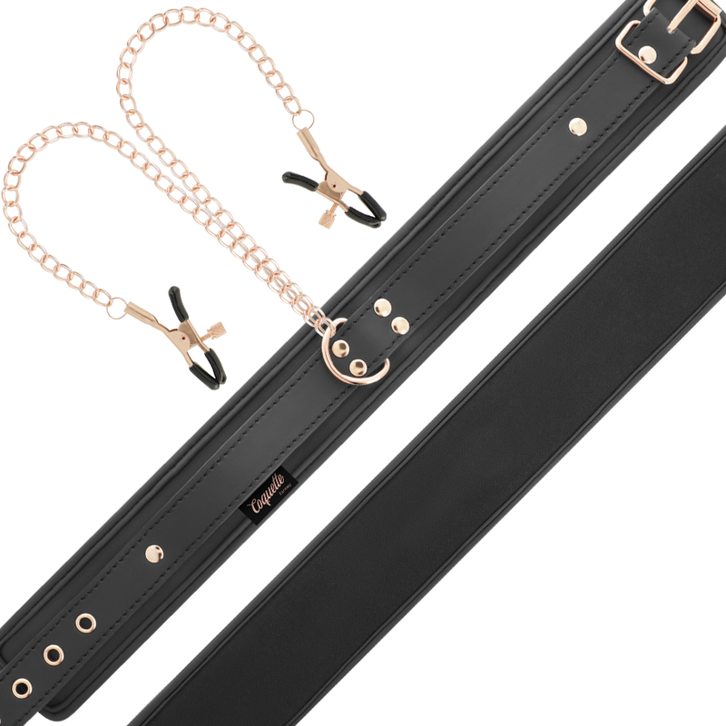 COQUETTE - CHIC DESIRE FANTASY NIPPLE CLAMP NECKLACE WITH NEOPRENE LINING