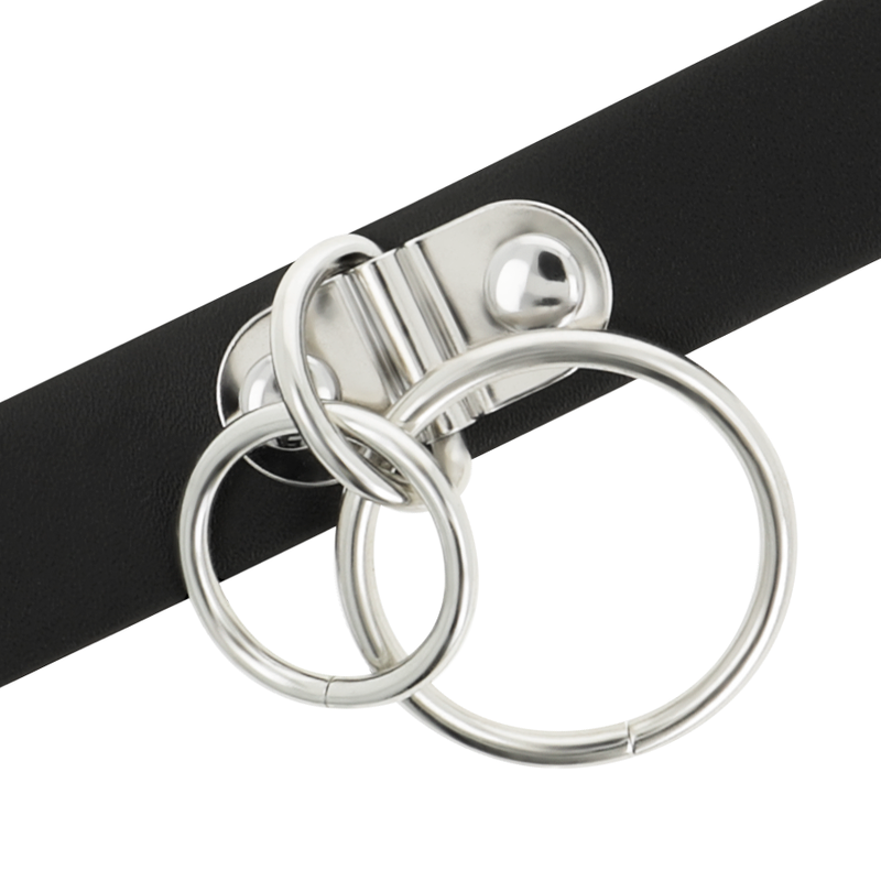 COQUETTE - CHIC DESIRE DOUBLE RING VEGAN LEATHER CHOKER