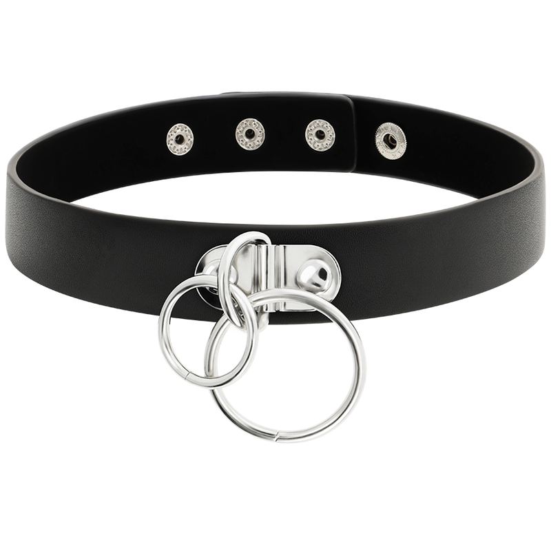 COQUETTE - CHIC DESIRE DOUBLE RING VEGAN LEATHER CHOKER