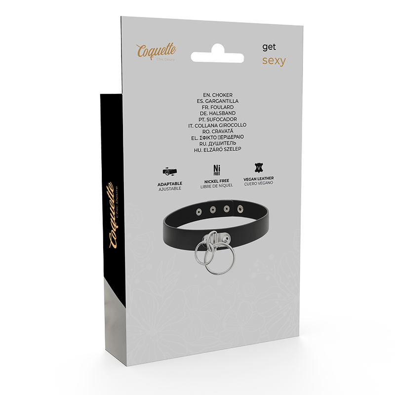 COQUETTE - CHIC DESIRE DOUBLE RING VEGAN LEATHER CHOKER