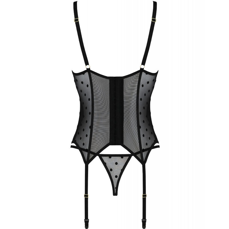 PASSION - MARINA CORSET & THONG BLACK S/M