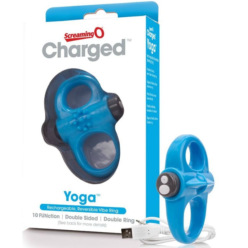 SCREAMING O - RECHARGEABLE VIBRATING RING YOGA BLUE