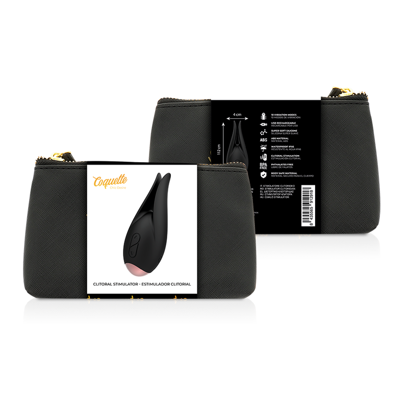 COQUETTE TOYS - CLITORIAL STIMULATOR BLACK / GOLD FLOWER