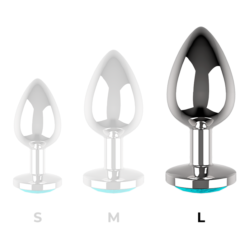 COQUETTE TOYS - ANAL PLUG METAL BLUE COLOR SIZE L 4 X 9CM