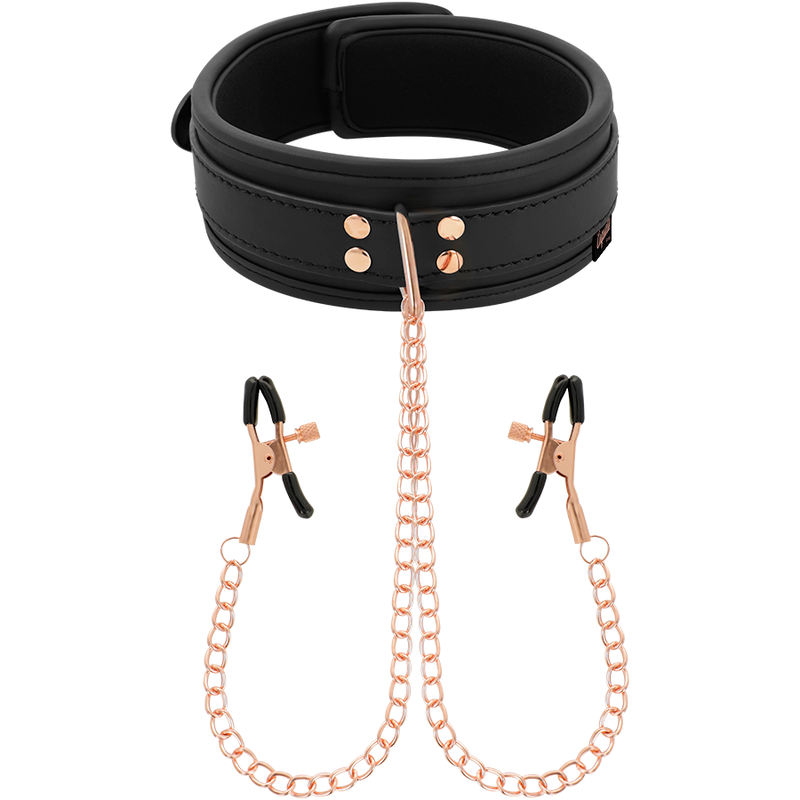 COQUETTE - CHIC DESIRE FANTASY NIPPLE CLAMP NECKLACE WITH NEOPRENE LINING
