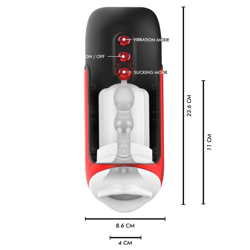 JAMYJOB - BLAZE AUTOMATIC MOUTH MASTURBATOR 5 SUCTION AND VIBRATION MODES