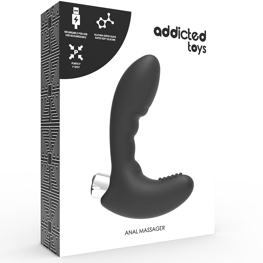 ADDICTED TOYS - PROSTATIC VIBRATOR RECHARGEABLE MODEL 4 - BLACK