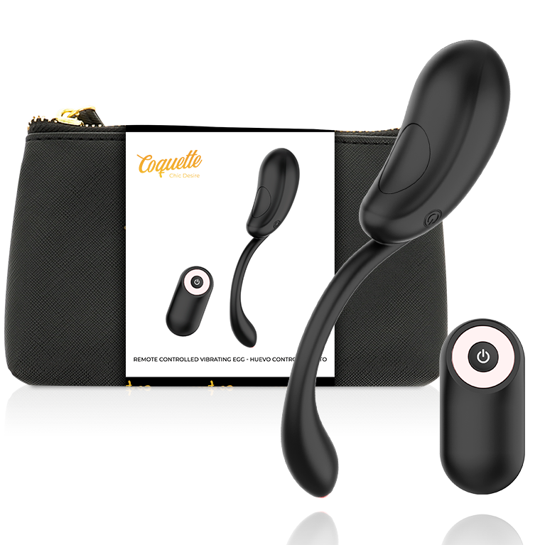 COQUETTE TOYS - VIBRATING EGG REMOTE CONTROL RECHARGEABLE BLACK/ GOLD