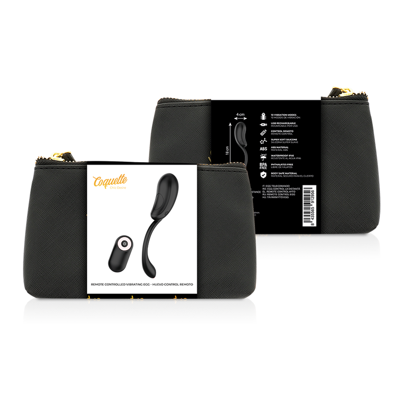 COQUETTE TOYS - VIBRATING EGG REMOTE CONTROL RECHARGEABLE BLACK/ GOLD